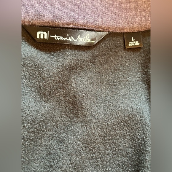 Sz L Travis Mathew You Told My WiFi fleece full zip jacket heathered dark plum - Picture 10 of 10